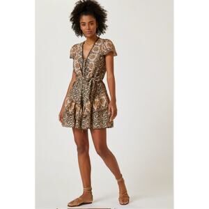 Like New Anthropologie Flutter-Sleeve Mini Dress Sz Small